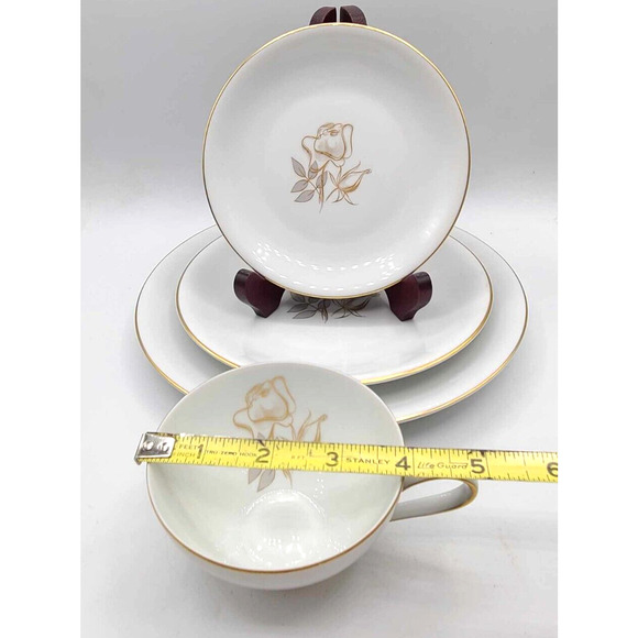 KPM Krister China Germany Gold Rose Design. 4-Piece Set. Choice of quantity. - Picture 15 of 16